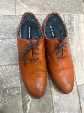 Bruno Marc Boys' Tan Dress Lace-Up Shoes